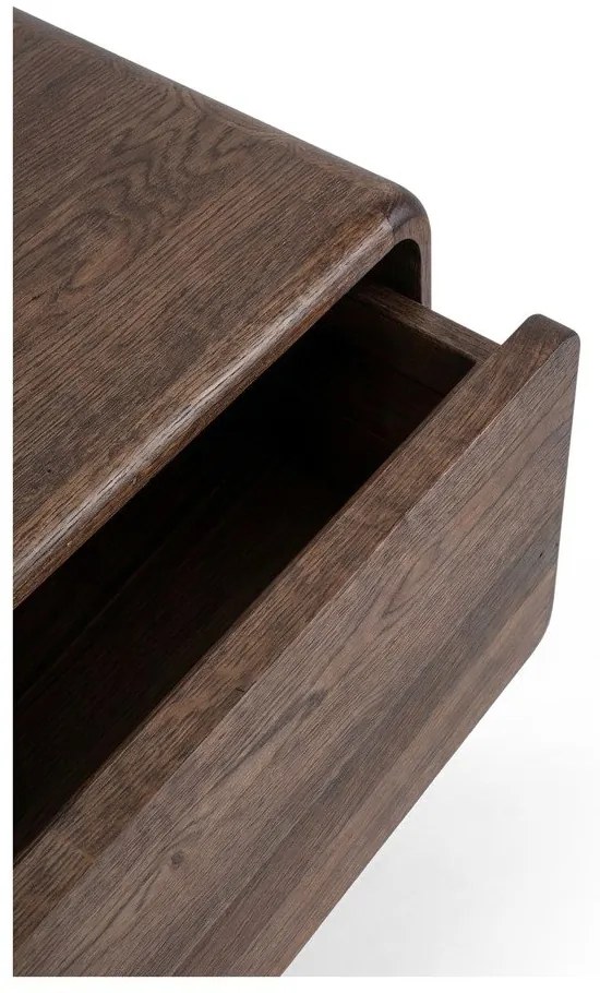 Brązowa szafka pod TV z litego drewna dębowego 220x45x45 cm Fawn – Gazzda