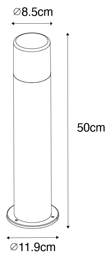 Lampa podłogowa zewnętrzna czarna z kloszem w kolorze dymionym 50 cm - Odense