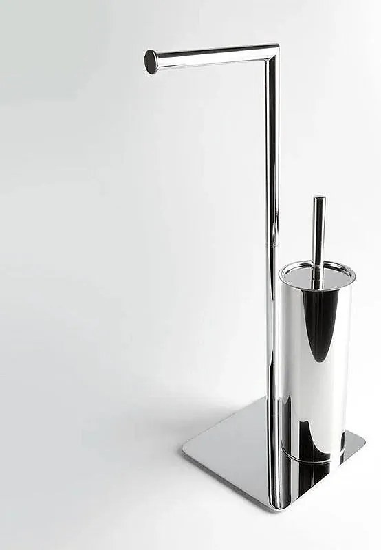 Uchwyt na papier toaletowy i szczotkę toaletową „Saskia” ze stali chromowanej polerowanej