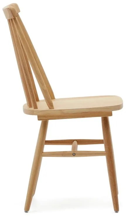 Krzesła z litego drewna kauczukowego w naturalnym kolorze zestaw 2 szt. – Kave Home