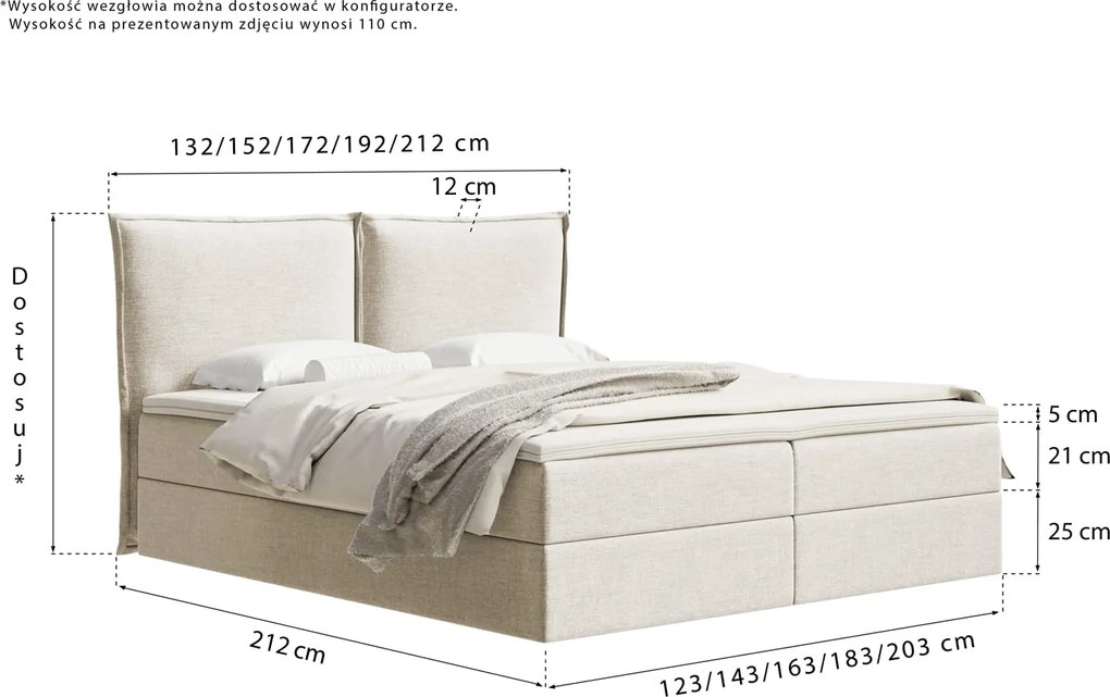 Łóżko kontynentalne Pillow