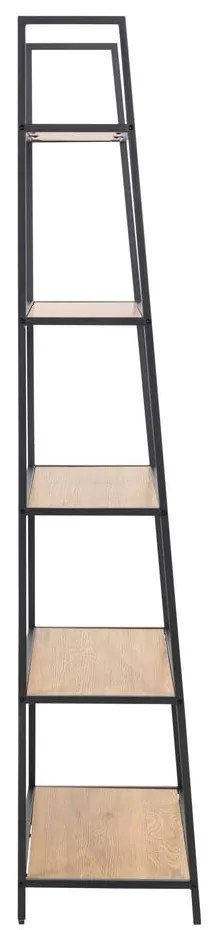 Czarno-naturalny regał w dekorze dębu 77x175 cm Seaford – Actona