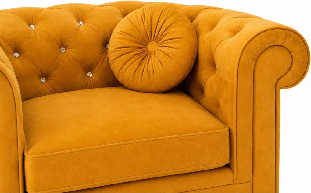 Elegancki fotel Prima pikowany chesterfield