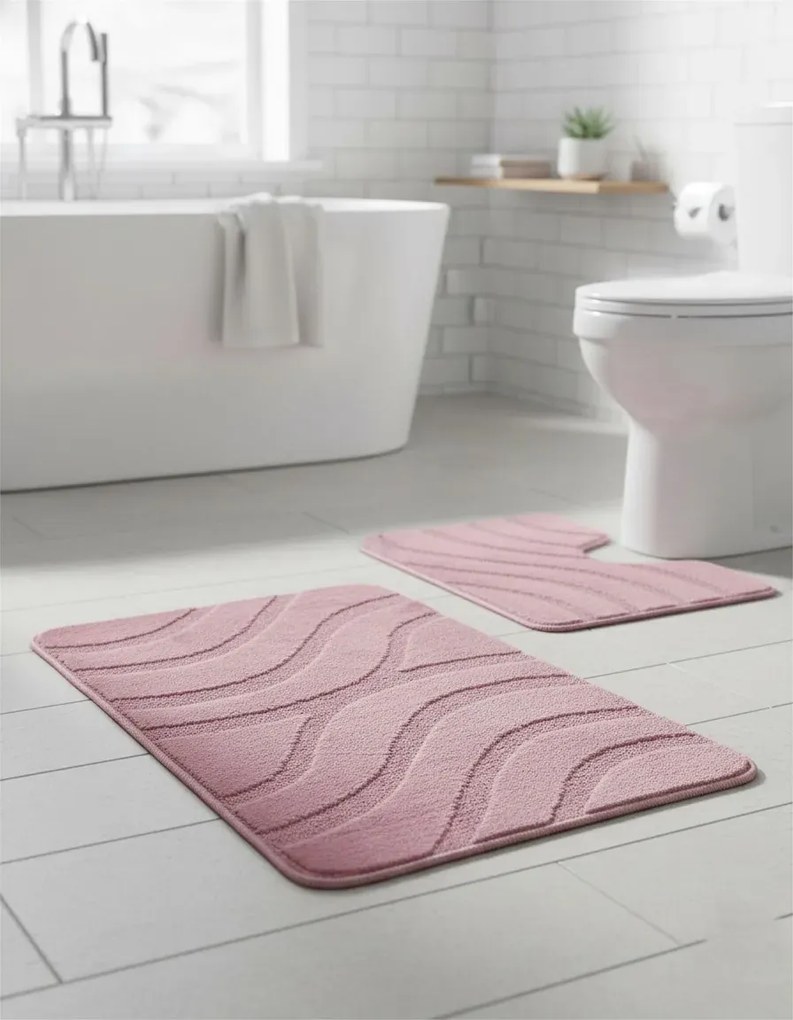 Popielaty komplet dywaników do łazienki B8-E66