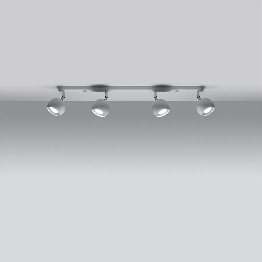 Plafony nowoczesny Rayis, stal - 4 źródło światła 3000K - L.80 x H.16 cm - biały