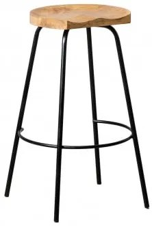 Wysoki Stołek 75 Cm Z Drewna Darcko Czarna - Sklum