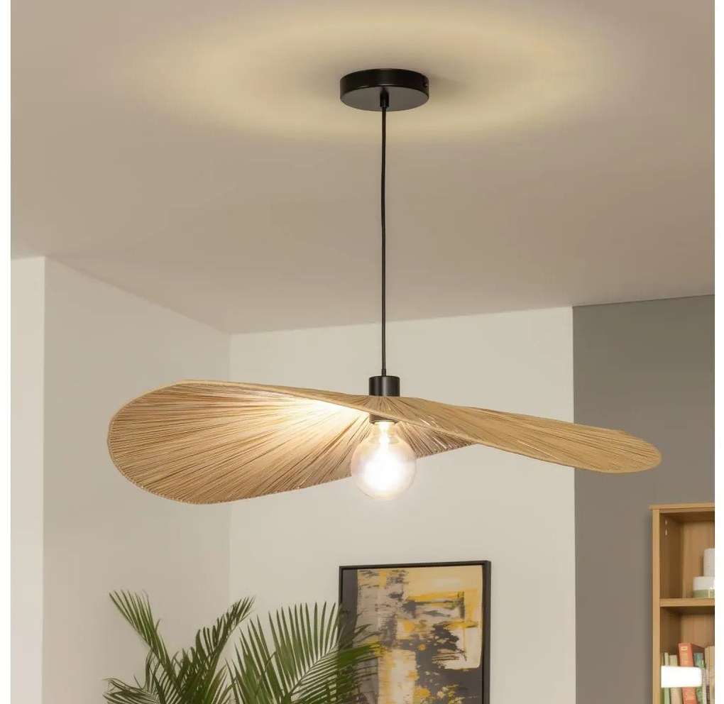 Brilagi - Lampa wisząca LED na przewodzie CERIA BOHO 1xE27/40W/230V śr. 80 cm, abażur z rafii
