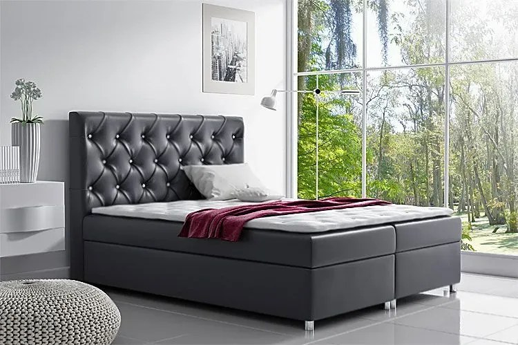 Łóżko z zagłówkiem w stylu glamour Active 180x200 - 44 kolory