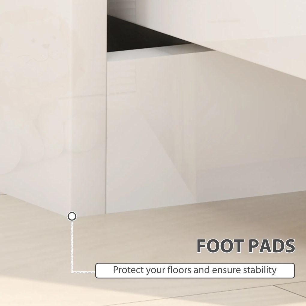 HOMCOM szafka nocna, stolik boczny ze szufladami, płyta wiórowa, stylowy, biały