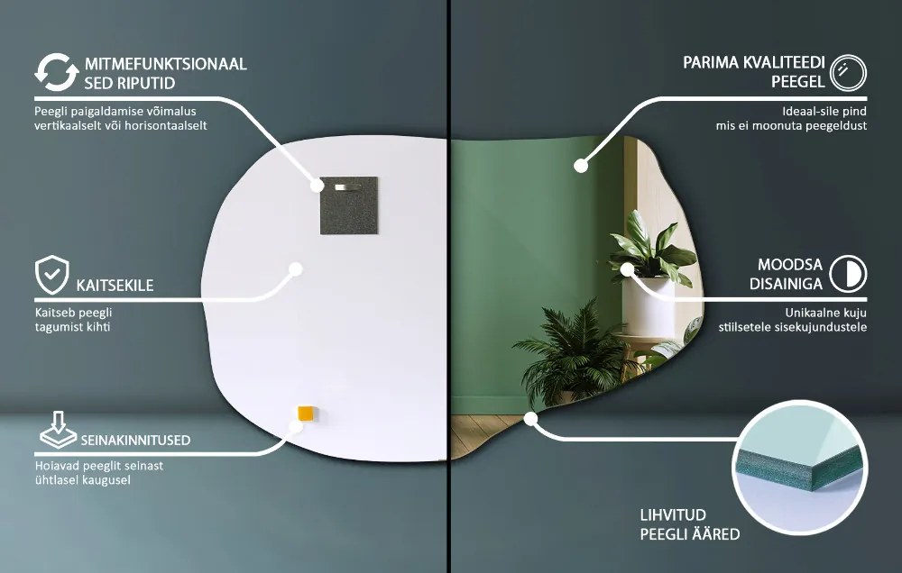 Nieregularne lustro stylowy dodatek