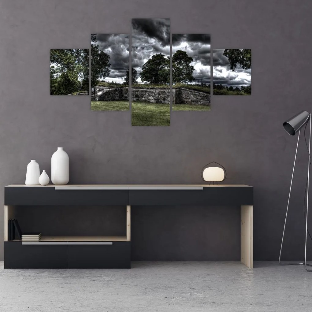 Obraz zachmurzonego nieba (125x70 cm)
