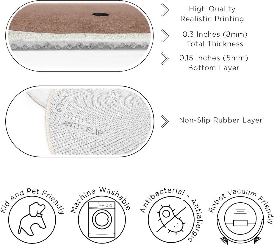 Brązowo-kremowy dywan dziecięcy odpowiedni do prania ø120 cm Teddy Bear – Mila Home