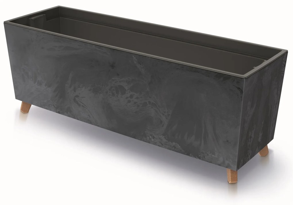 Donica ogrodowa z wkładem Urbi Beton Effect 77 x 23,5 x 30 cm antracytowy PROSPERPLAST