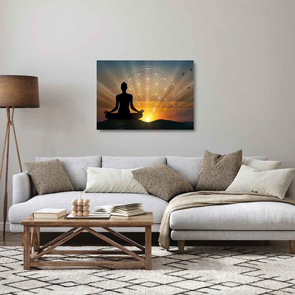 Obraz na szkle medytacji (70x50 cm)