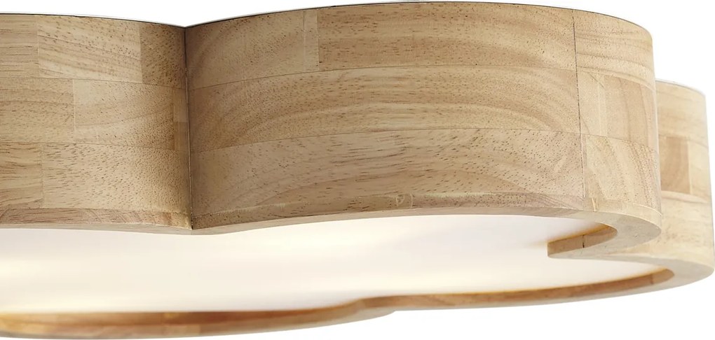 Dziecięca lampa sufitowa drewniana z białym wykończeniem - Lucille