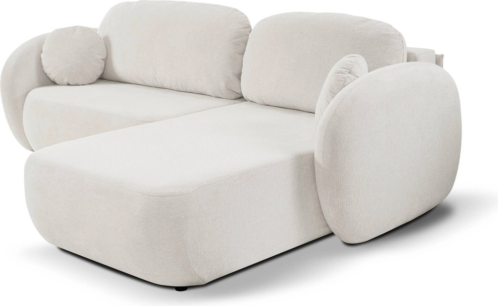 Masseno Narożnik AMICO z funkcją spania i pojemnikiem na pościel Narozniki L, Rozkładana sofa - Biały, ARAGON 01