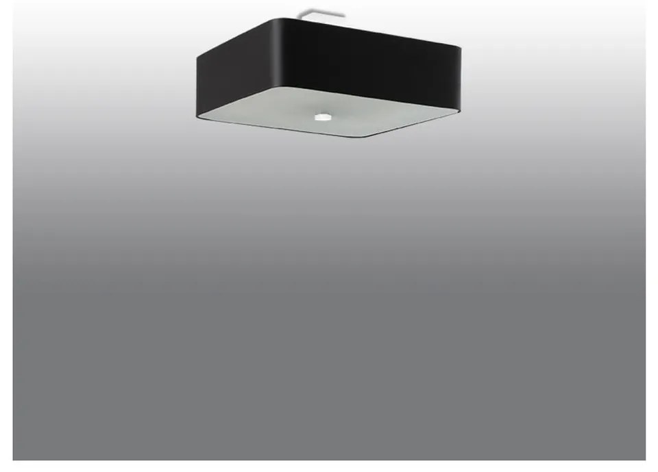 Czarna lampa sufitowa z tekstylno-szklanym kloszem 45x45 cm Kortez – Nice Lamps