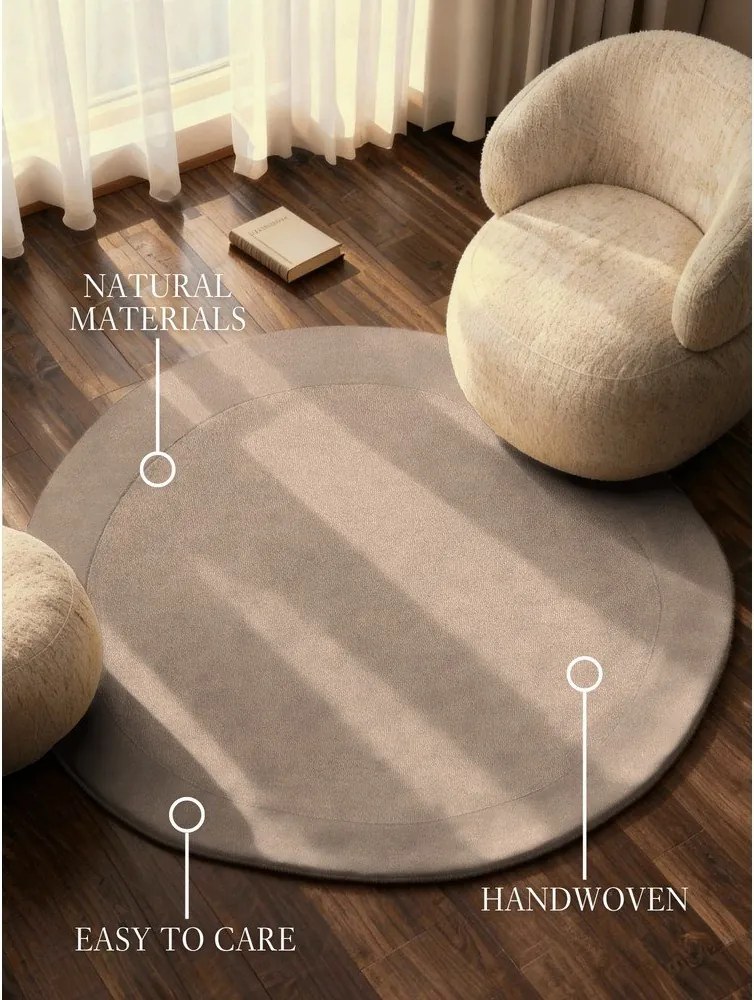 Beżowy okrągły dywan z mieszanki wełny tkany ręcznie ø 160 cm Kari Organic – Villeroy&Boch