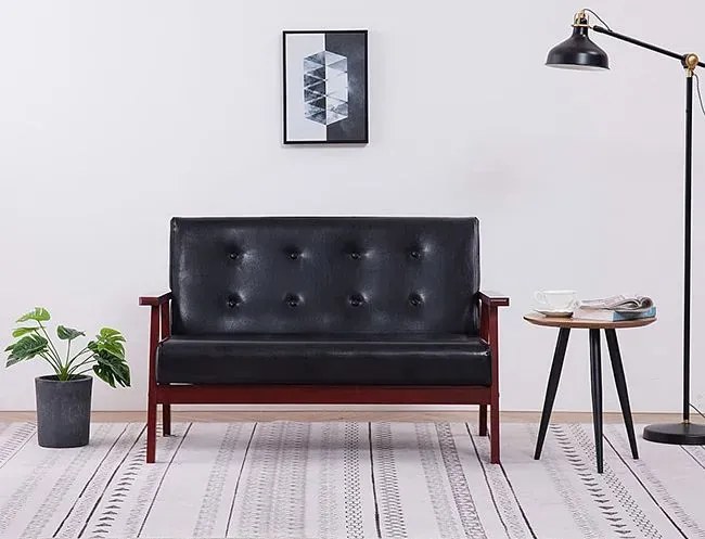 2 osobowa czarna sofa retro R3-F01