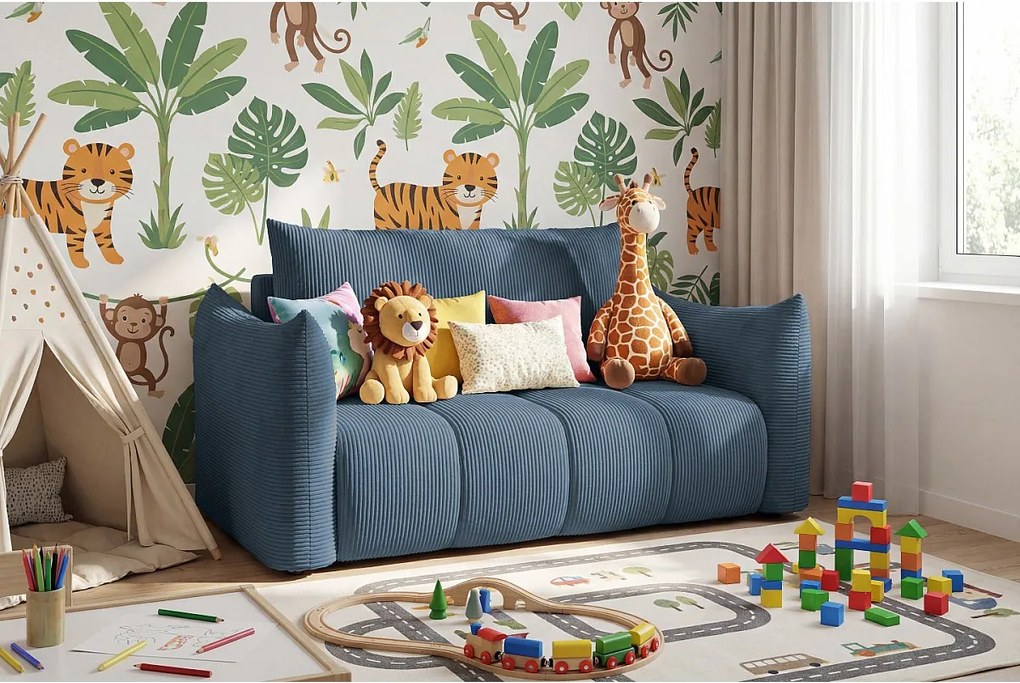 Sofa amerykanka Flo, z funkcją spania, dla dzieci, Poso, granatowy (05)