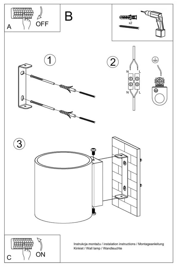 Biały kinkiet ø 10 cm Gino – Sollux