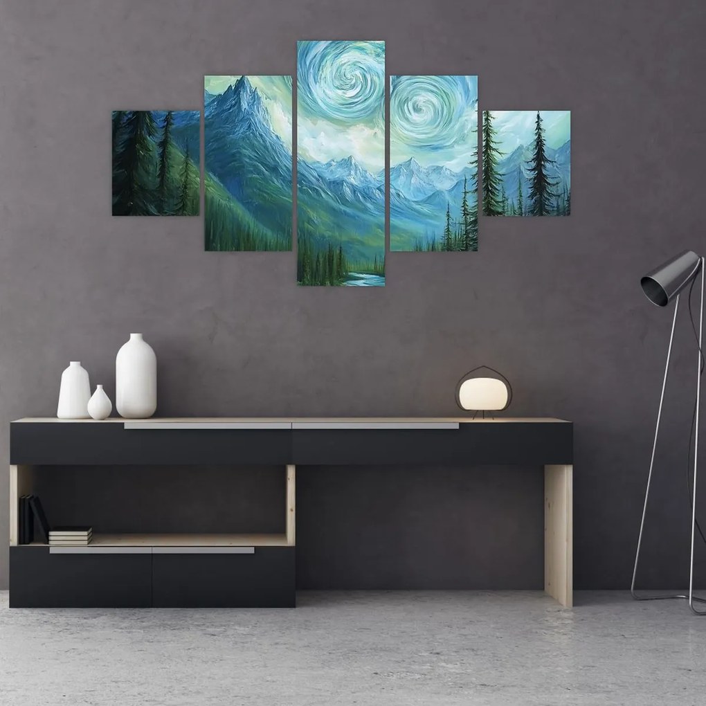 Obraz - Krajobraz z nutą Van Gogha (125x70 cm)