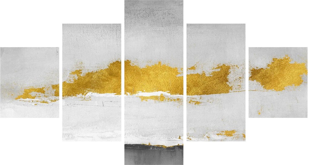 Obraz - Złote i szare pociągnięcia (125x70 cm)