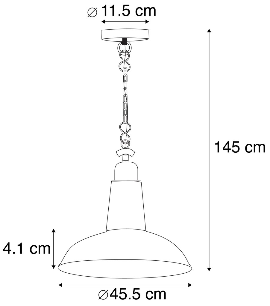 Industrialna lampa wisząca czarna - WarriorPrzemysłowy Oswietlenie wewnetrzne