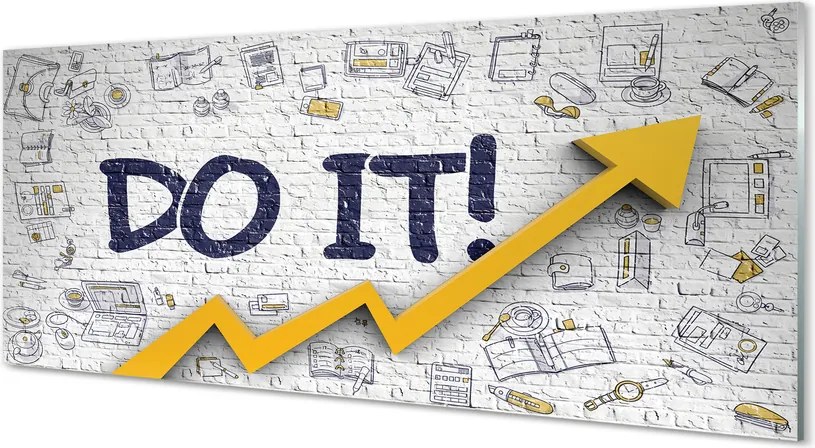 Szklany Panel Motywujące Hasło "Do It"