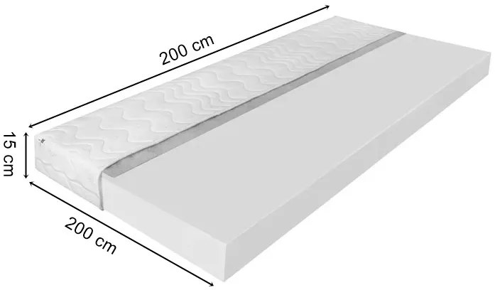Piankowy materac H3 ze zdejmowanym pokrowcem 200x200 - Tahos