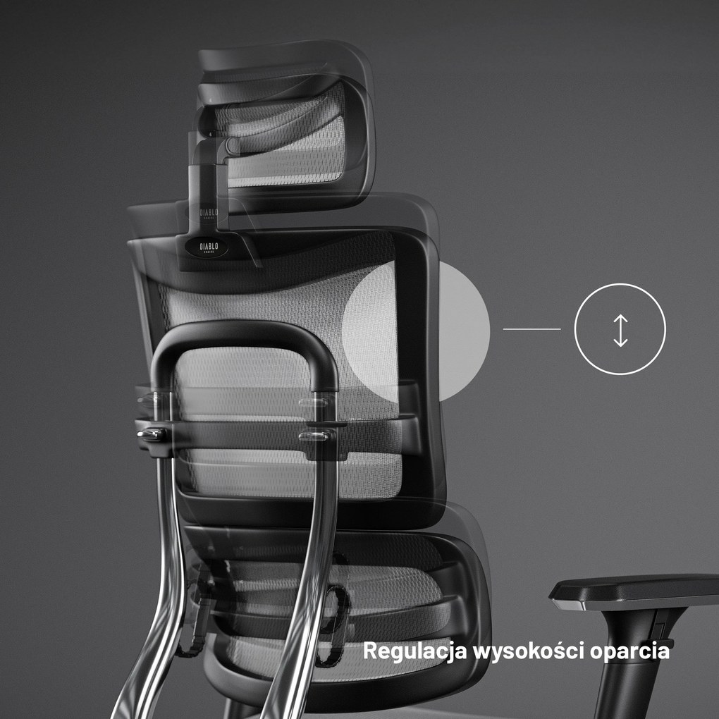 Fotel ergonomiczny Diablo V-Master, czarno-biały