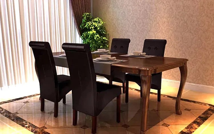 Zestaw 4 pikowanych krzeseł z ekoskóry wenge D6-M31