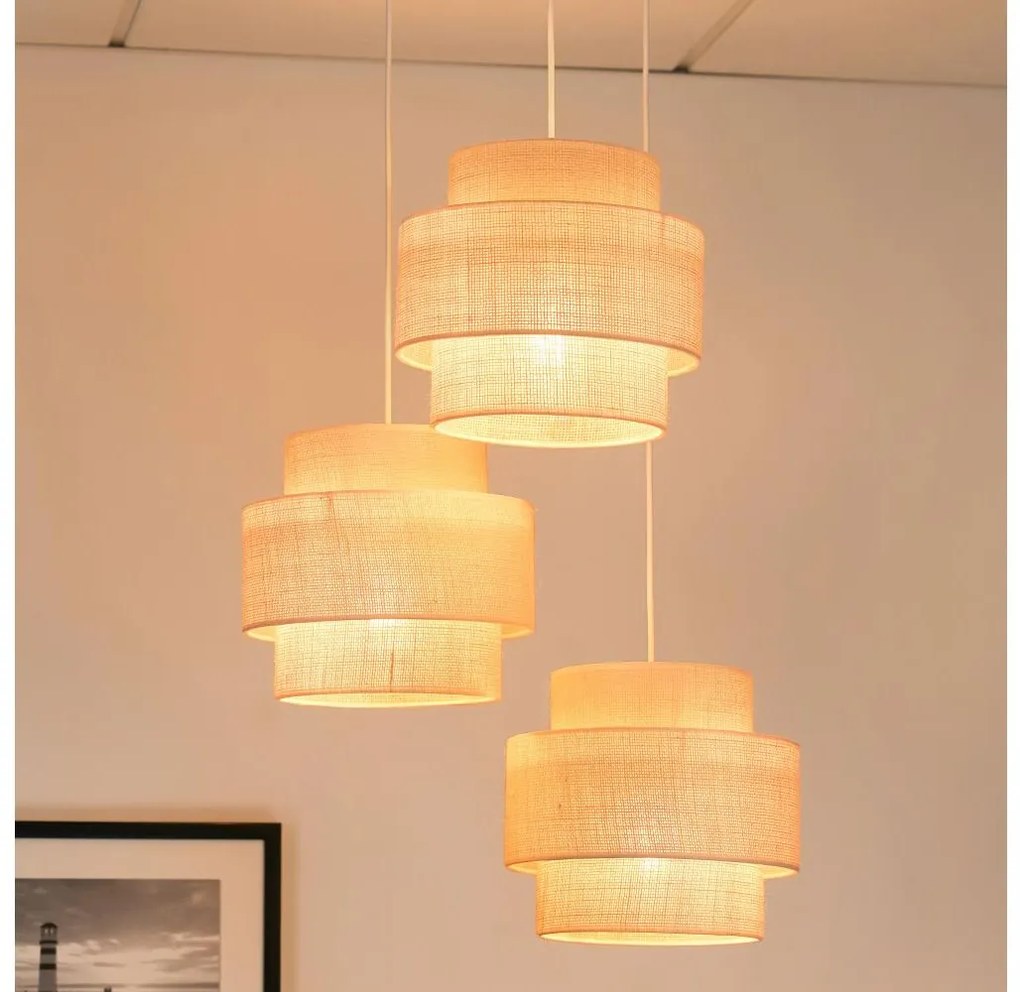 Brilagi - Lampa wisząca SPACE YUTE 3xE27/15W/230V kremowa/biała