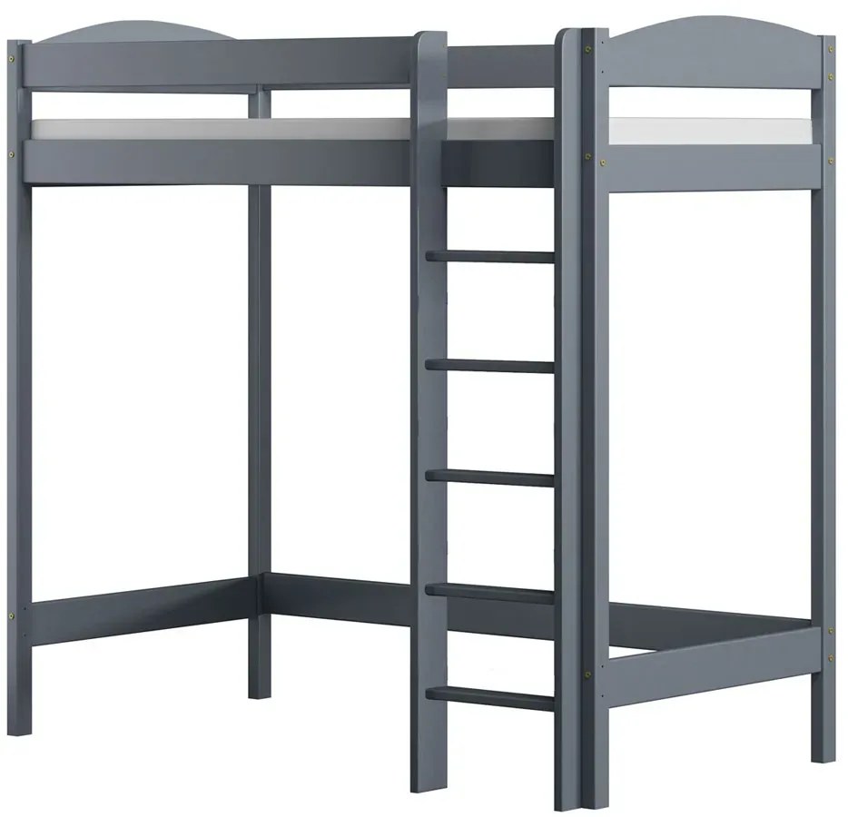 Szare piętrowe łóżko dla jednego dziecka R4-Z97