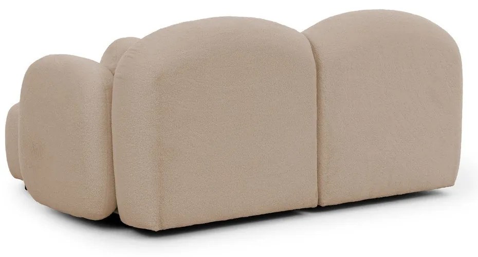 Jasnobrązowy narożnik z materiału bouclé (prawostronny/z szezlongiem) Orbit – Ropez