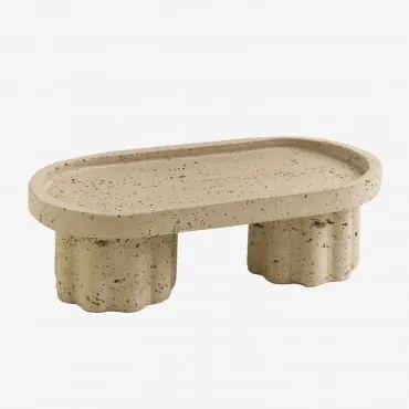 Owalna Taca Na Drobiazgi Z Żywicy Carlow Kremowa - Sklum