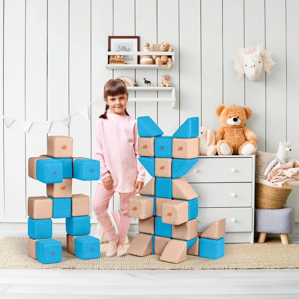 Zestaw klocków magnetycznych do szkół JollyHeap Medium - 50 elementów