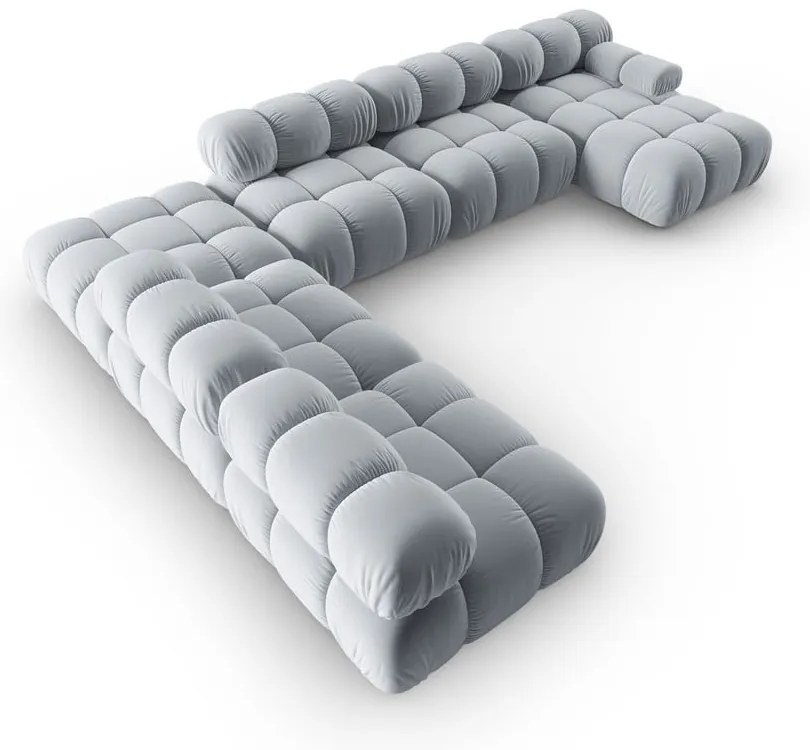 Jasnoniebieska aksamitna sofa 379 cm Bellis – Micadoni Home