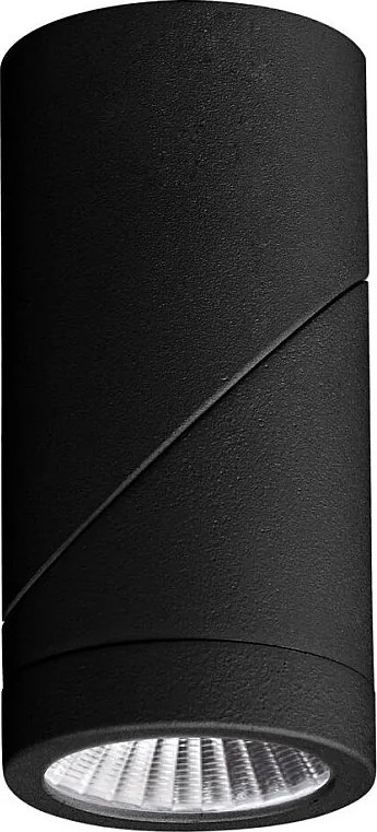 7-watowa, regulowana, cylindryczna lampa ścienna LED – trójkolorowa, czarna