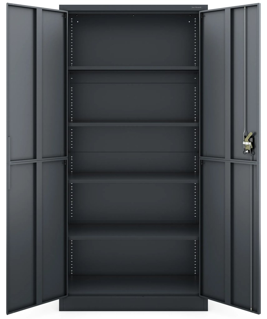 Biurowa szafa metalowa JAN, 900 x 1850 x 400 mm, Smart: antracytowa