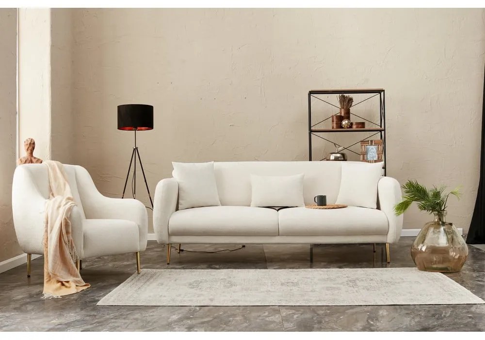 Biała rozkładana sofa 210 cm Simena – Balcab Home