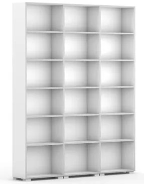 Biblioteka SILVER LINE, 3 kolumny, 2230 x 1800 x 400 mm, biały