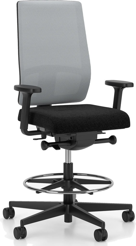 Obrotowy hoker do biura z siatkowym oparciem X-Line Counter Swivel Chair Mesh