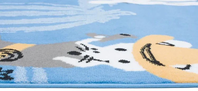 Niebieski dywan z motywem kowbojskim L0-E63