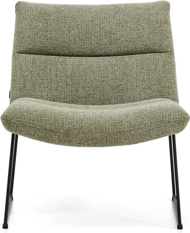 Zielony fotel z tkaniny szenilowej Asen – Kave Home