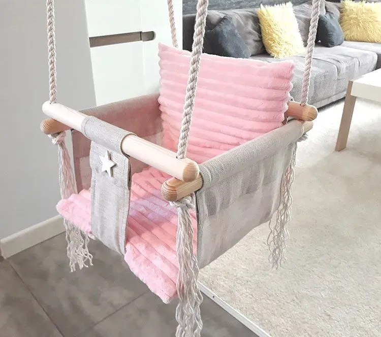 Różowa huśtawka dla dziewczynki K1-K39