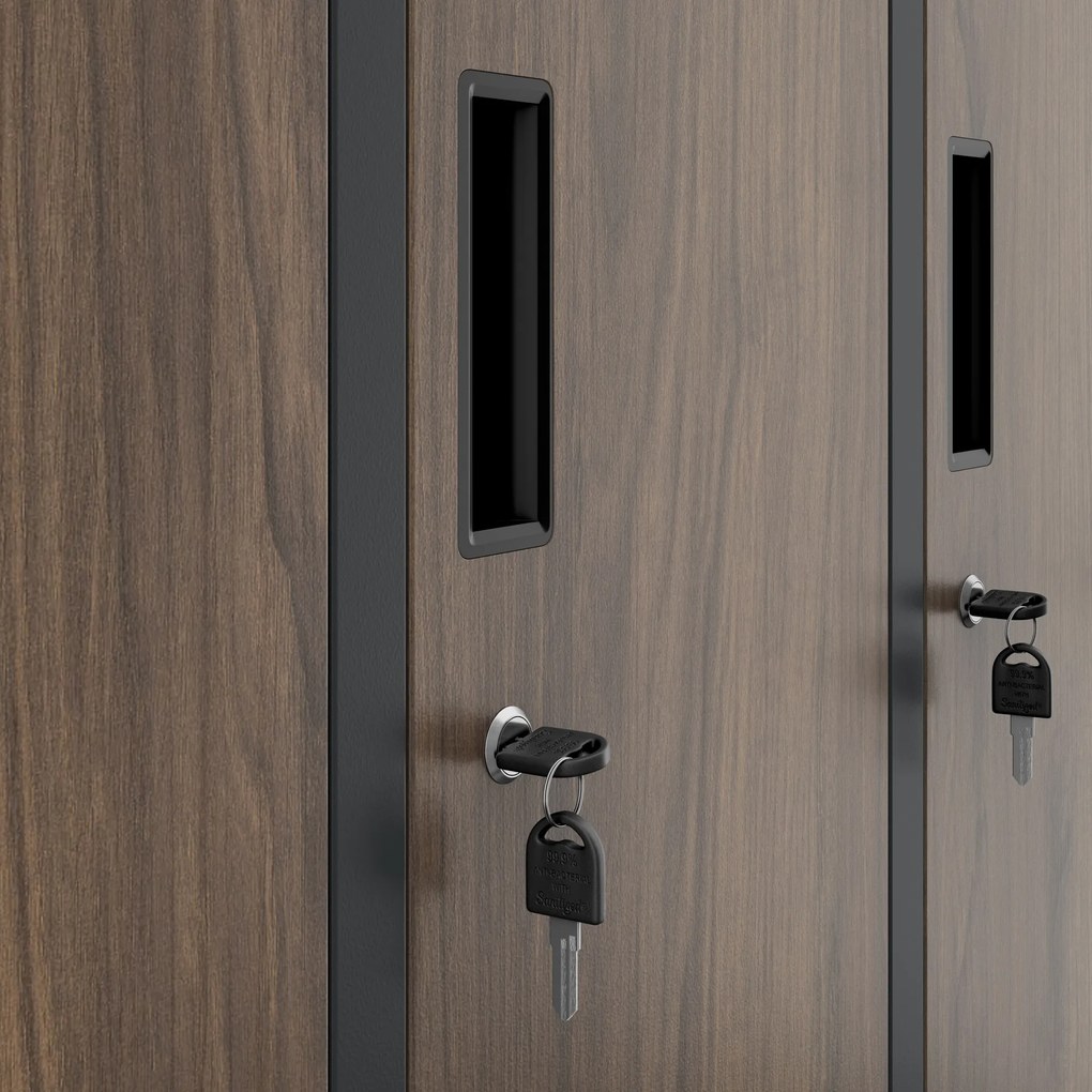 Szafa socjalna 10-drzwiowa BARTEK, 1360 x 1720 x 450 mm, Eco Design: antracytowa/ orzech