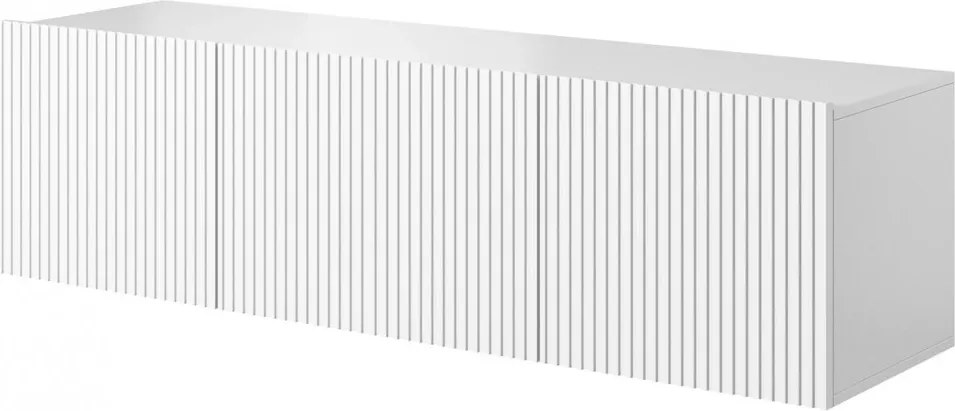 Szafka RTV wisząca Nicole 150 cm z szufladą - biały mat