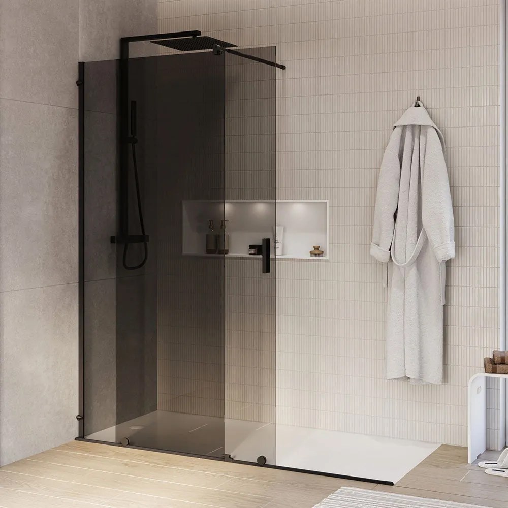 Drzwi prysznicowe przesuwne ze ścianką NT101