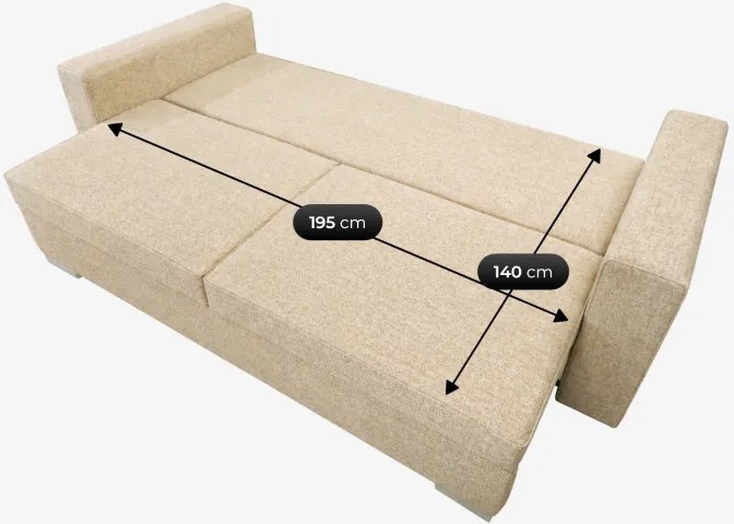 Sofa z Funkcją Spania DRAVOS Beżowa Boucle Nowoczesna